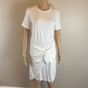 Veronica Beard White Bernice Tie Front Dress